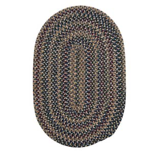 Winchester Blue 8 ft. x 10 ft. Oval Braided Area Rug