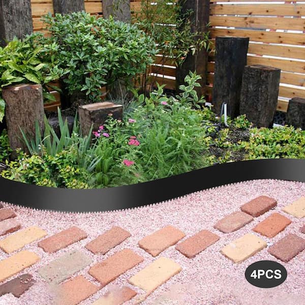 8 ft. x 4 in. 14-Gauge Brown Steel Landscape Edging (5-Pack)