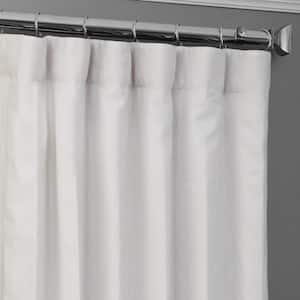 Crisp White Linen Rod Pocket Room Darkening Curtain - 50 in. W x 108 in. L