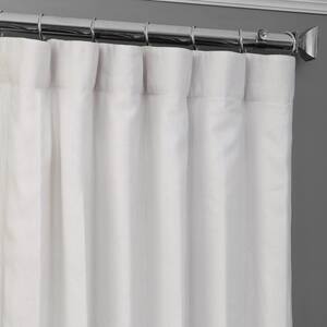 Crisp White Linen Rod Pocket Room Darkening Curtain - 50 in. W x 120 in. L