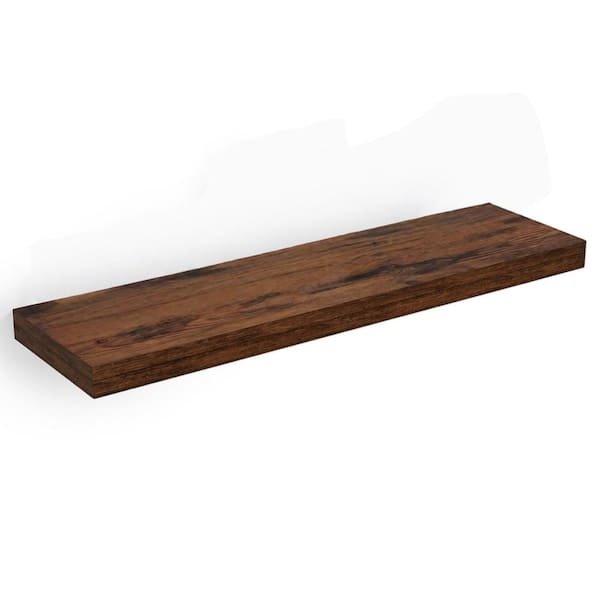 36 in.W x 12 in.D Floating Shelves,Long Wall Shelf,Rustic Wood Wall Shelves,Rustic Brown,1Pack