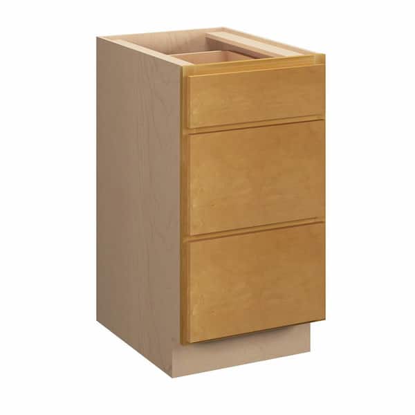 Kunal Kitchens Aberdeen Recessed 12 in. W x 34.5 in. H x 24 in. D Assembled Plywood Drawer Base Cabinet in Caramel