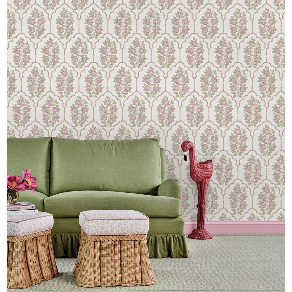 Rose Pink Floral Bazaar Peel and Stick Wallpaper Roll