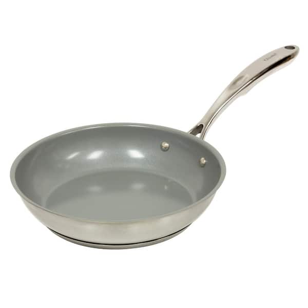 Chantal Induction 21 Steel 10 in. Stainless Steel Ceramic Nonstick Frying Pan in Brushed Stainless Steel
