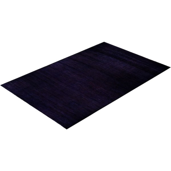 Overdyed Purple 12 ft. x 18 ft. Solid Wool Indoor Area Rug