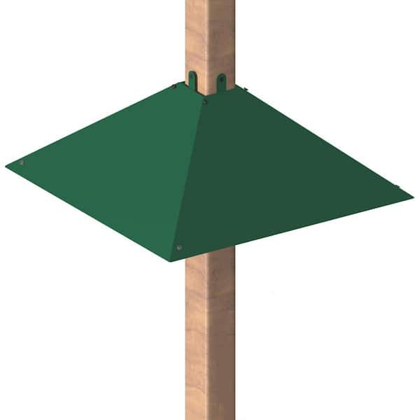 17 in. Green Metal Non-Electric Squirrel Guards for Bird Feeders, Squirrels Deterrents Stopper for 4 in. x 4 in. Post