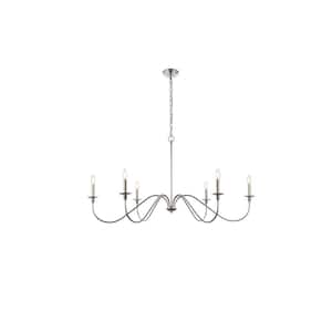 Timeless Home Roman 48 in. W x 25 in. H 6-Light Polished Nickel Pendant