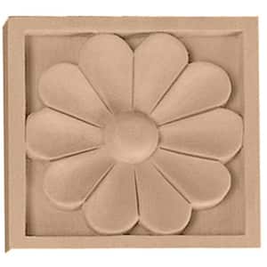 5/8 in. x 3 in. x 3 in. Unfinished Wood Maple Small Medway Rosette