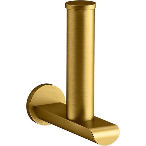 KOHLER Avid Verticle Wall Mounted Toilet Paper Holder in Vibrant Brushed Moderne Brass