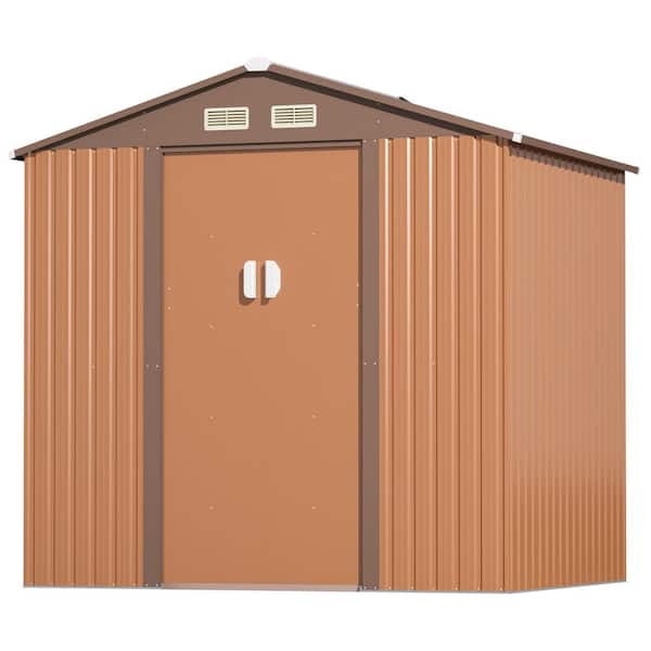 JAXPETY 8.4 ft. W x 6.7 ft. D Metal Shed Outdoor Storage Shed with Sliding Door, 4 Vents (56.28 sq. ft.)