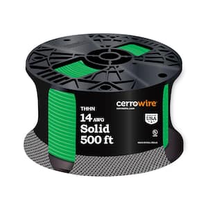 500 ft. 14 Gauge Green Solid Copper THHN Wire