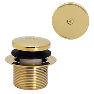 1-1/2 in. NPSM Coarse Thread Tip-Toe Bathtub Drain Trim with One-Hole Overflow Faceplate, Polished Brass