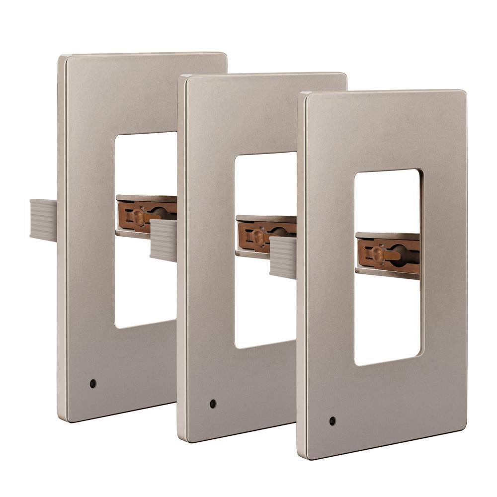 1-Gang Nickel Decorator/Rocker Outlet Plastic Screwless Midsize Wall Plate with Nightlight (3-Pack) price history on PriceWatchPro