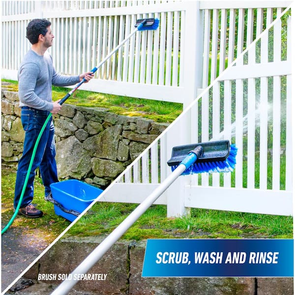 Lock-On 48 in. Aluminum Water Flow Pole and Lock-On Multi-Angle Bi-Level Wash Brush