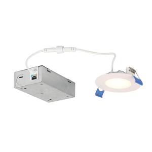 3 in. Slim 2700-5000K Selectable New Construction Canless Integrated LED Recessed Light Kit for Shallow Ceilings