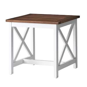 19.75 in. Square Wood Outdoor Side Table, Patio Coffee End Table for Bistro Yards Balcony