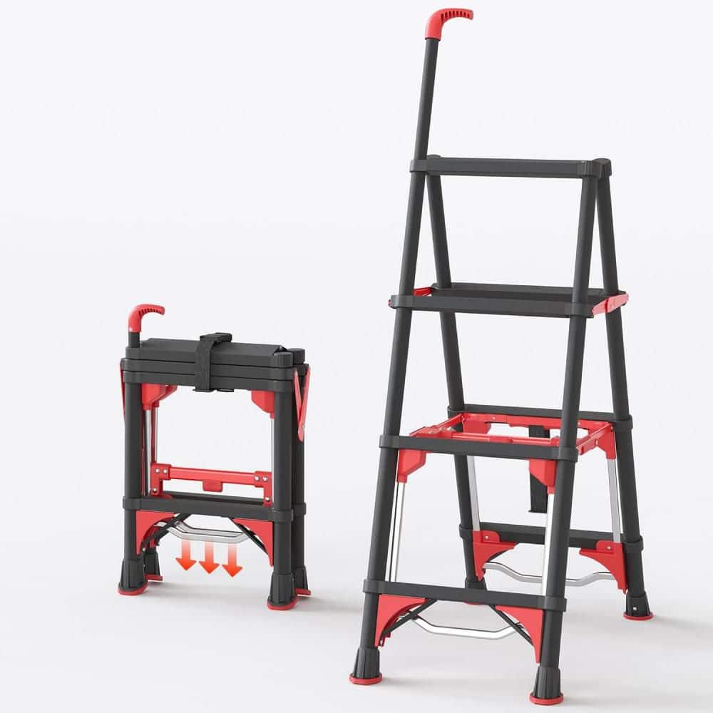 3.5 ft Reach Aluminum Multi-Position Ladder with Tool Hangers, Black price history on PriceWatchPro