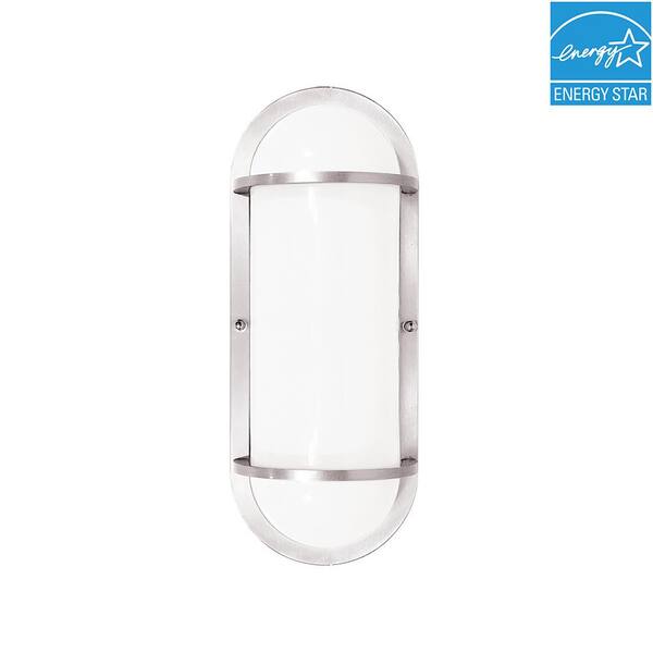 Euri Lighting 4.5 in. Brushed Nickel LED Sconce with Cylindrical Shape and Brushed Nickel Twin Bands