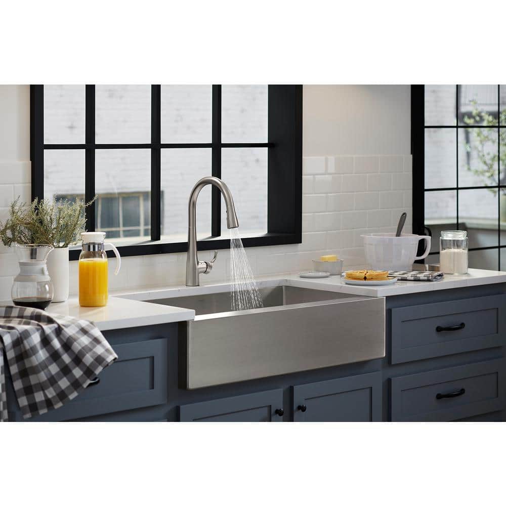 Vibrant Stainless Steel Touchless Pull-Down Kitchen Faucet