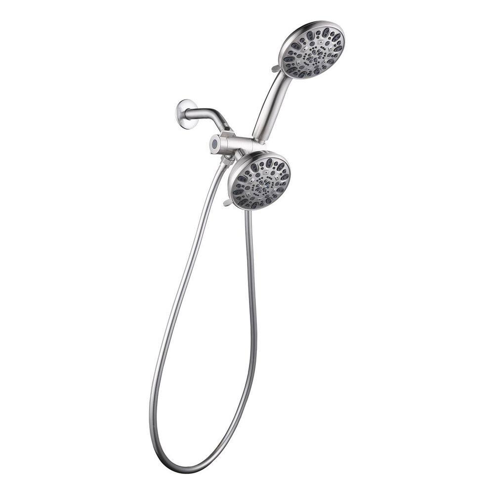 Wall Mount 5-Spray 4.5 in. Dual Shower Head and Handheld Shower Head 1.75 GPM in Brushed Nickel price history on PriceWatchPro