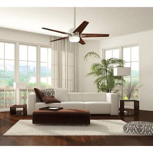 Zephyr 56 in. LED Indoor Brushed Nickel Ceiling Fan with Remote Control