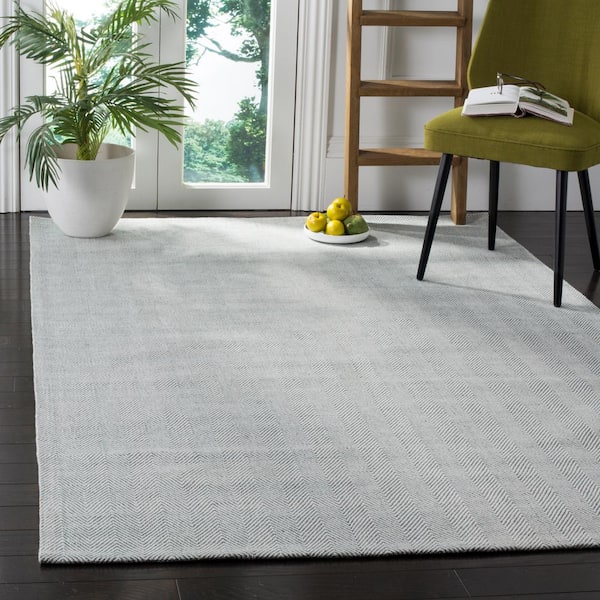 Marbella Light Blue 8 ft. x 10 ft. Chevron Area Rug