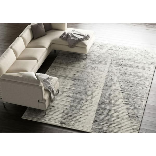 Gray  8 X 12 ft. Knotted Abstract Rectangle Indoor Area Rug