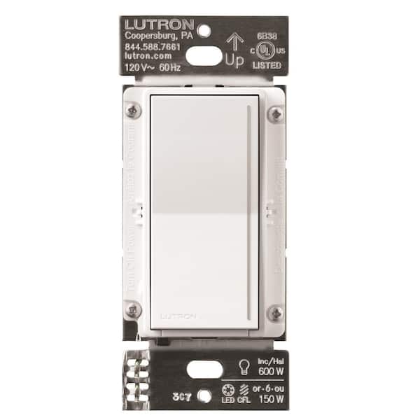 Lutron Sunnata Touch Dimmer Switch with LED+ Advanced Technology, for LED, Incandescent and Halogen, Single Pole Only, White