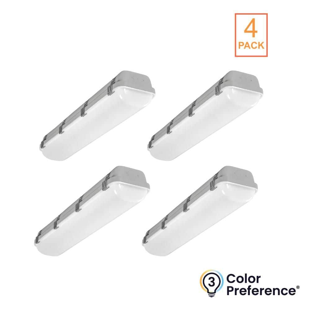 4-Pack Sellado 2 ft. Vapor Tight 2600-3900 Lumens Integrated LED White Wraparound Light Selectable CCT 3500K 4000K 5000K price history on PriceWatchPro