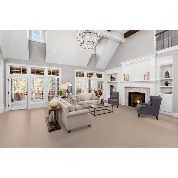 TrafficMaster Nimble Creek - Lodge - Beige 32 oz. SD Polyester