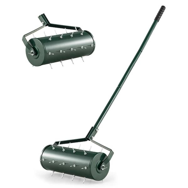 ANGELES HOME 18 in. Manual Lawn Aerator with Detachable Handle and Tine ...