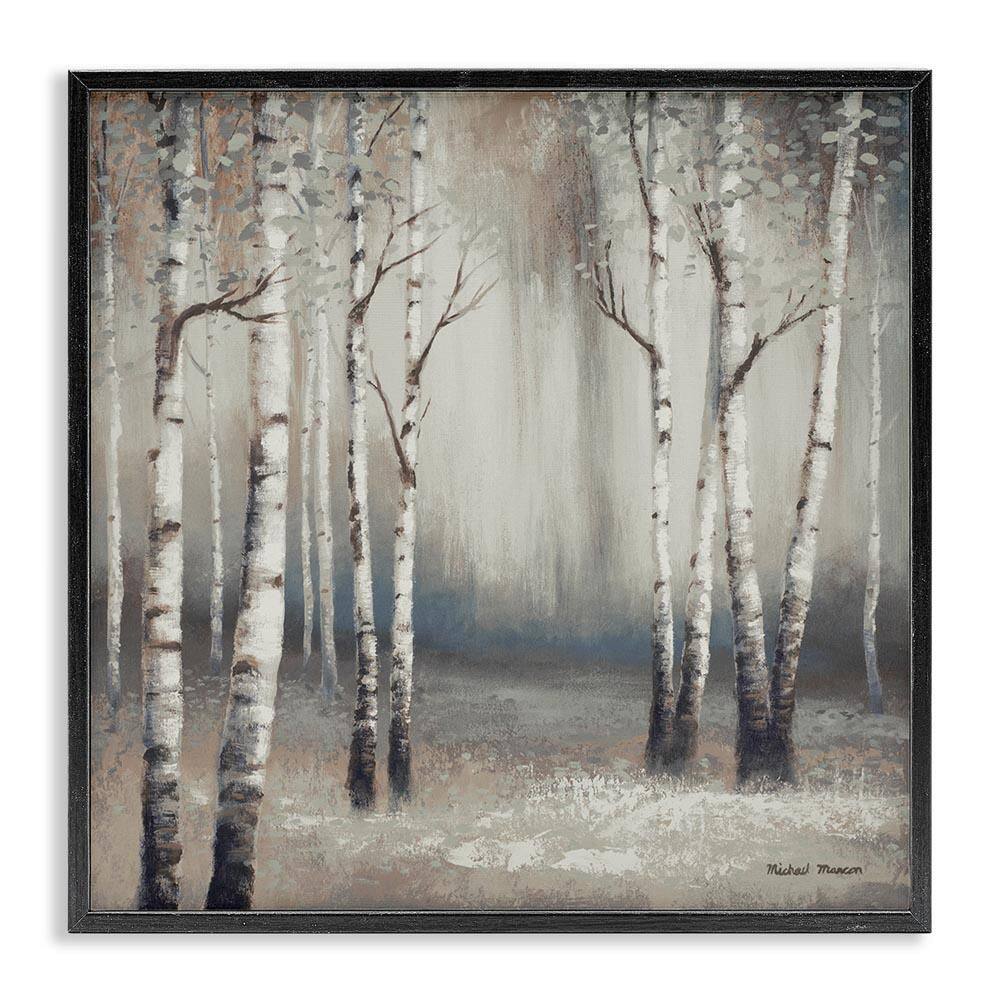 Misty Birch Tree Forest Landscape by Michael Marcon Black Framed Giclee Art Print Nature 12 in. x 12 in. price history on PriceWatchPro