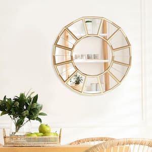 24 in. H x 24 in. W Medium Round Gold Framed Decorative Wall Mirror