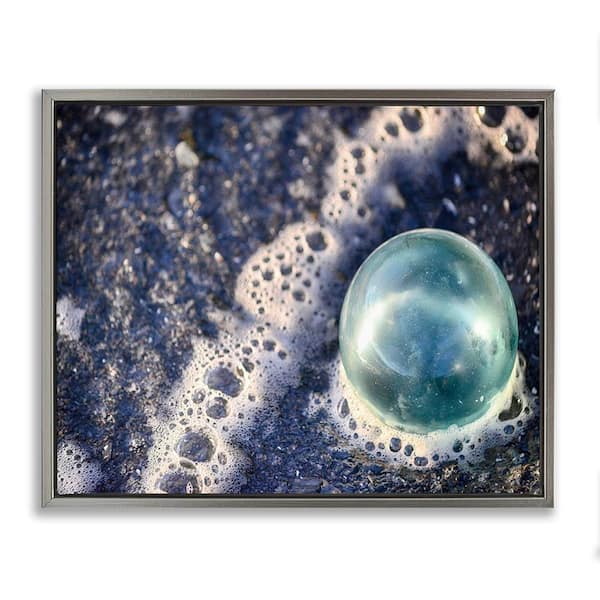 Stupell Industries Beach Foam and Bubble by Savanah Plank Gray Floater Frame Coastal Graphic Art Print 25 in. x 31 in.