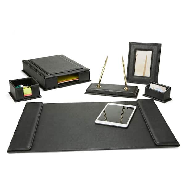 Mind Reader PU Leather Full Desk Accessory Set Organizer in Black  FULLDESK-BLK - The Home Depot
