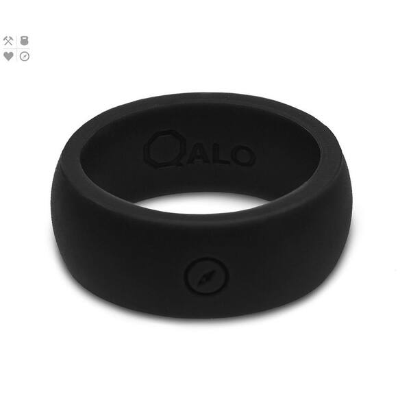 Reviews For Qalo Men S Black Classic Silicone Wedding Ring With Compass R Mbk10 O The Home Depot