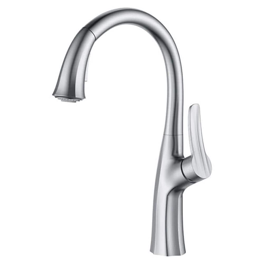 HOMLUX Single Handle Pull Down Sprayer Kitchen Faucet With High Arc   Brushed Nickel Homlux Pull Down Kitchen Faucets 52ac004d28 64 1000 