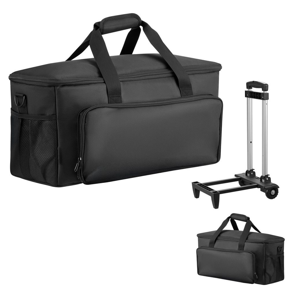SVOPES Rolling DJ Cable Bag, 1680D, Black, Travel Storage Case for