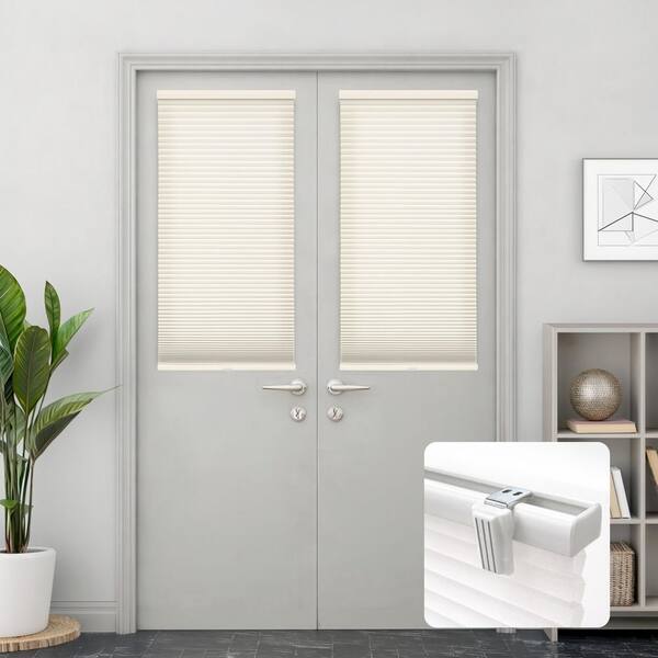 Ivory Cordless Light Filtering Magnetic Cellular Shade - 28 in. W x 72 in. L