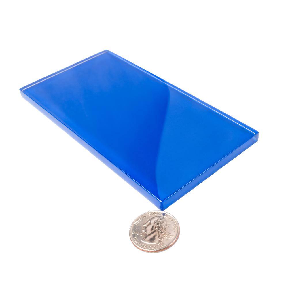 Royal Blue Glossy Glass Subway Wall Tile 3x6 Inch