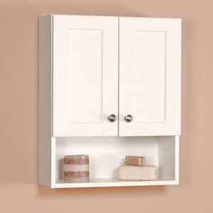Manchester 21 in. W x 26 in. H x 8 in. D Over the Toilet Bathroom Storage Wall Cabinet in Vanilla
