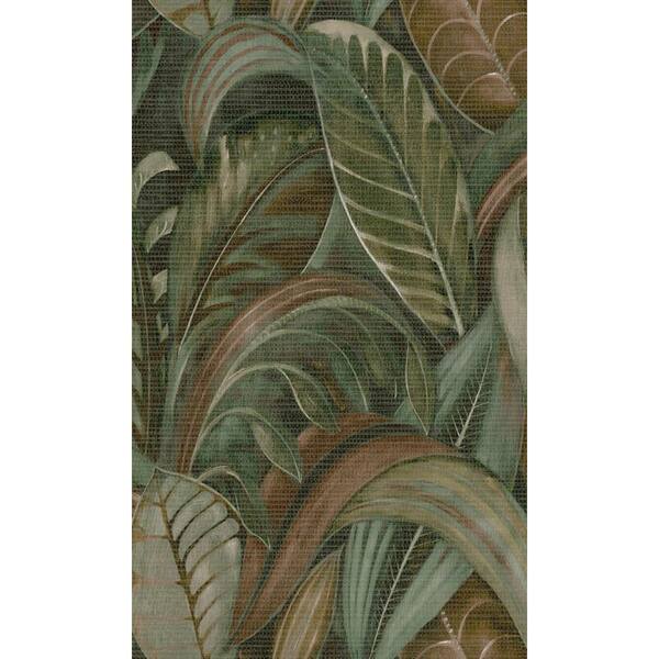 Walls Republic Emerald Palm Leaf Print Non-Woven Paper Paste the Wall Textured Wallpaper 57 sq. ft.