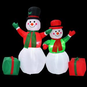 6ft Inflatable Christmas Snowmen Indoor Outdoor Blow Up Decor w/LED Lights