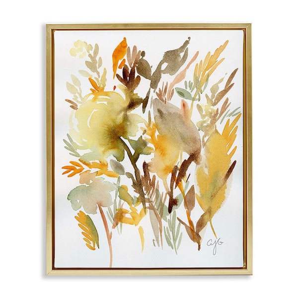 Stupell Industries Abstract Autumn Foliage by Alexandria Gilbert Kincaid 1 Piece Floater Frame Graphic Print Nature Art Print 21 in.x17 in.