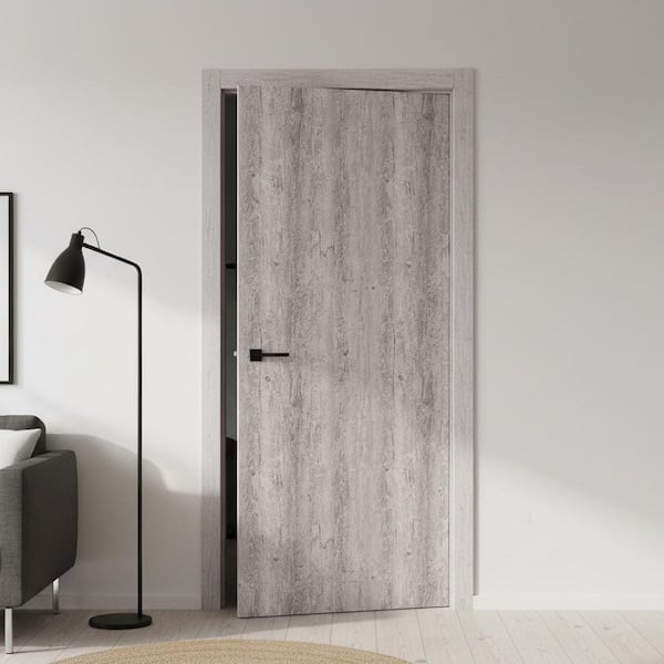 CALHOME 20 in. x 86 in. Gray Texture Flush Hollow Core Composite
