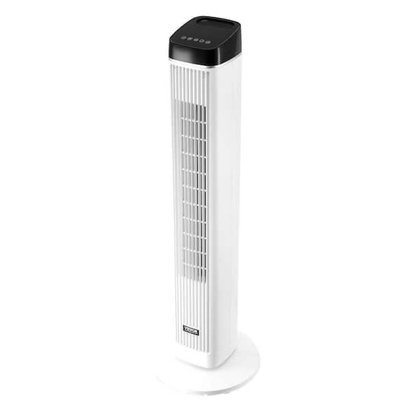 40 in. Oscillating Tower Fan 9H Timer 22 ft/s High Velocity with Remote Control in White