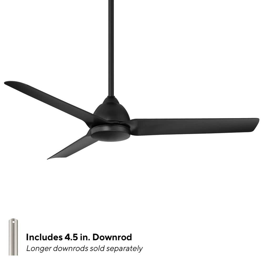 54" Matte Black 3-Blade Smart Ceiling Fan with Remote Control