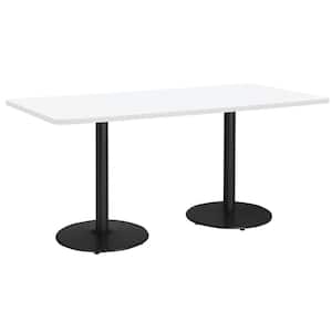 Mode 36 x 72 in White Rectangular Wood Laminate Dining Table with Black Steel Base (Seats 6)