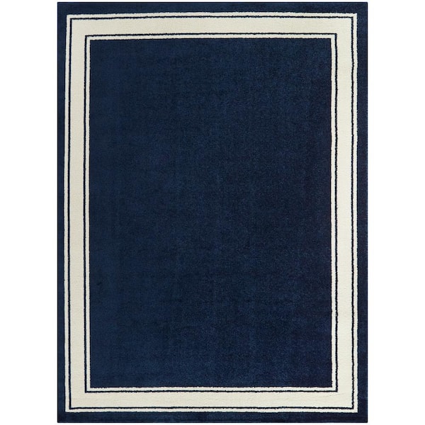 BALTA Vernon Navy 8 ft. x 10 ft. Border Area Rug