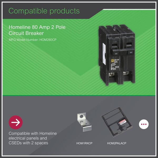 Square D Homeline 80 Amp 2-Pole Circuit Breaker
